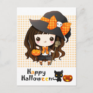Postal Festiva Feliz Kawaii Halloween