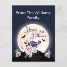 feliz luna espeluznante de halloween y gótica rosa