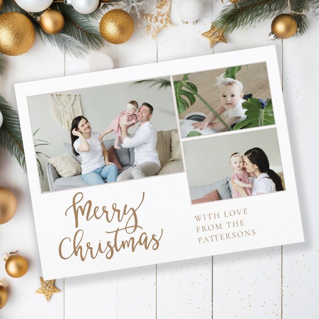 Postal Festiva Feliz Navidad! 3 - Foto (Merry Christmas! Customer specific,3- photo holiday postcard.)