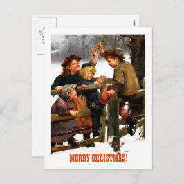 Postal Festiva Feliz Navidad.Arte cosechado