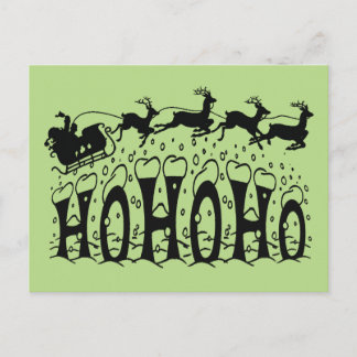Postal Festiva Feliz Navidad-Ho Ho Ho