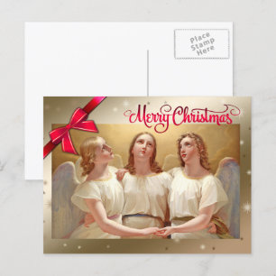 Postal Festiva Feliz Navidad. Navidades Angels