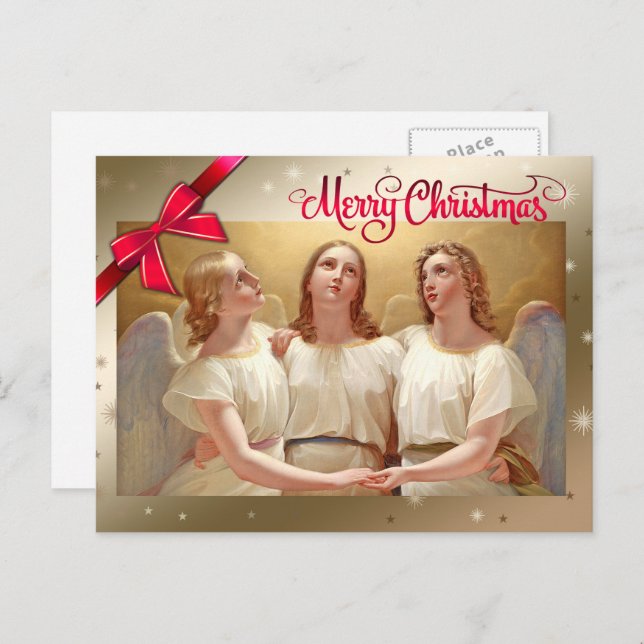 Postal Festiva Feliz Navidad. Navidades Angels (Anverso / Reverso)