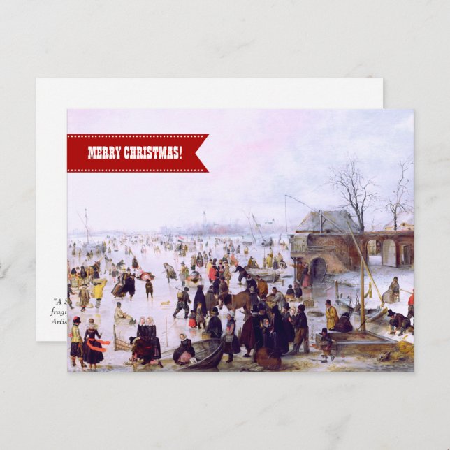 Postal Festiva Feliz Navidad. Navidades Bellas Artes (Anverso / Reverso)