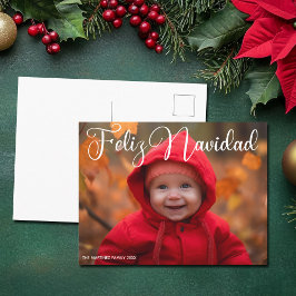 Postal Festiva Feliz Navidad, Navidades españoles con escritura b