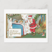 Feliz Navidad, niños durmiendo y Santa