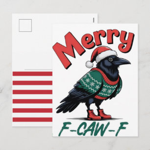 Postal Festiva Feliz Navidad, Pollo F-Caw-F 2025