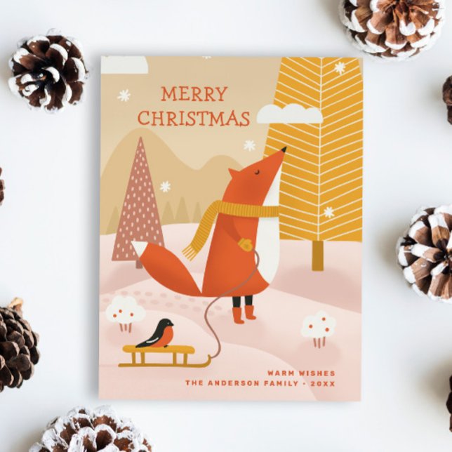 Postal Festiva Feliz Navidad. Pterozoide de invierno (Subido por el creador)