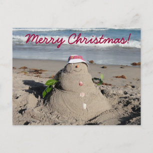Postal Festiva Feliz Navidad! snowman / sandman