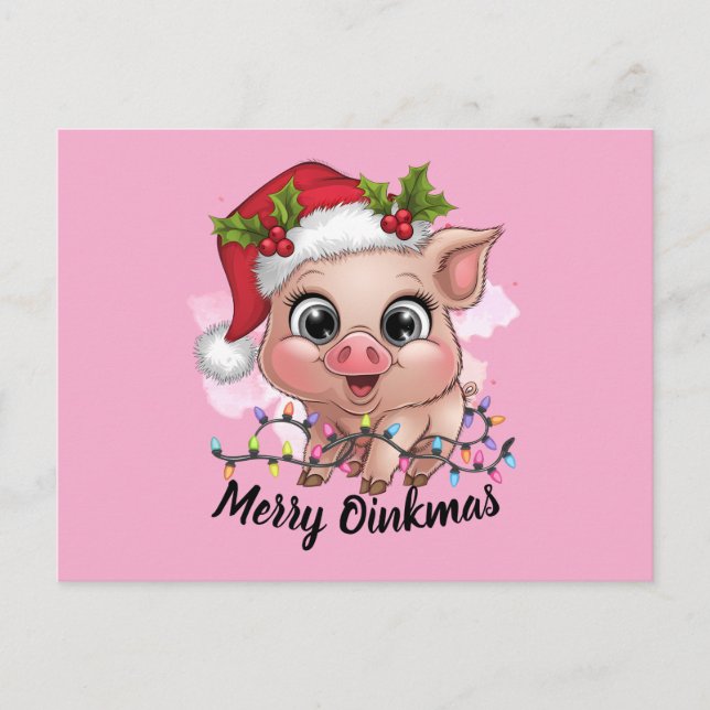 Postal Festiva Feliz Oinkmas (Anverso)