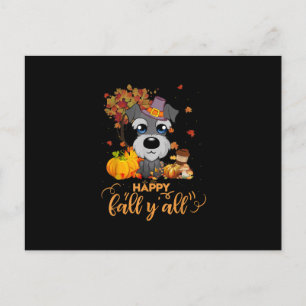 Postal Festiva feliz otoño para todos perro schnauzer día de acci