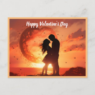 Postal Festiva Feliz pareja de San Valentín