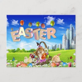 Postal Festiva Feliz Pascua