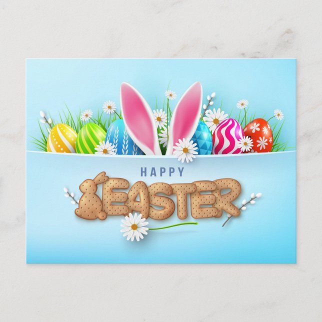 Postal Festiva Feliz Pascua (Anverso)