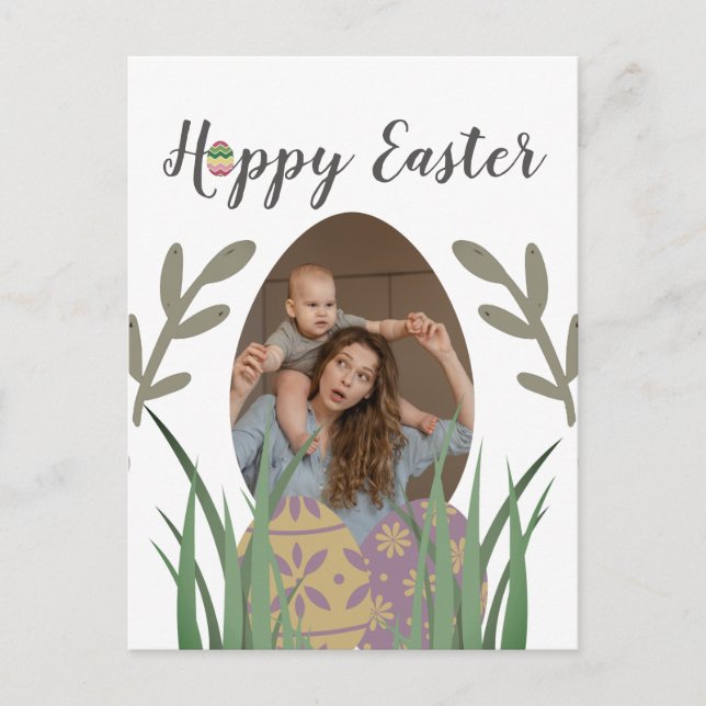 Postal Festiva Feliz Pascua a amigos, madre y personalizado de fo (Anverso)