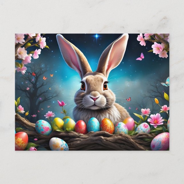 Postal Festiva Feliz Pascua Conejito (Anverso)