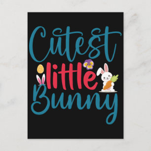 Postal Festiva Feliz Pascua Conejito Bebé Niño