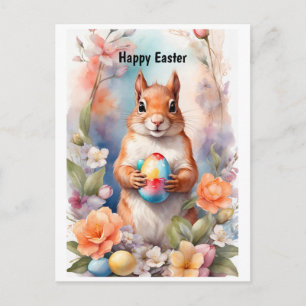 Postal Festiva Feliz Pascua de Ardilla