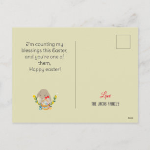 Postal Festiva Feliz Pascua familia, feliz familia una foto