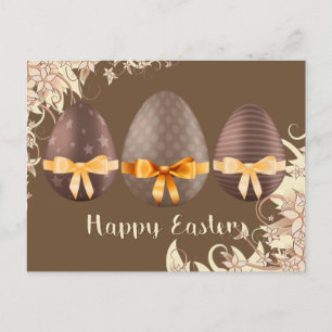 Postal Festiva Feliz Pascua, Huevos de Pascua Choco