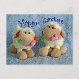 Postal Festiva Feliz Pascua Lambs