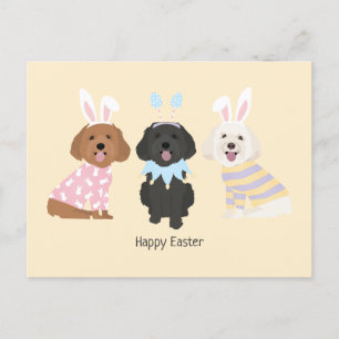 Postal Festiva Feliz Pascua Maltipoo Perros