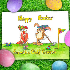 Postal Festiva Feliz Pascua para Golfistas por Nicole Janes