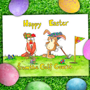 Postal Festiva Feliz Pascua para Golfistas por Nicole Janes