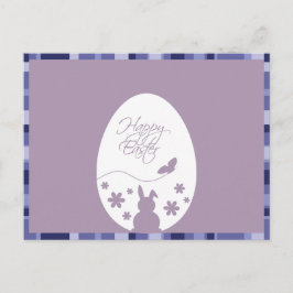 Postal Festiva Feliz Pascua Pastel de Huevo Morado
