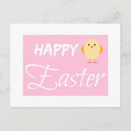 Postal Festiva Feliz Pascua Pequeña Chica Blanca
