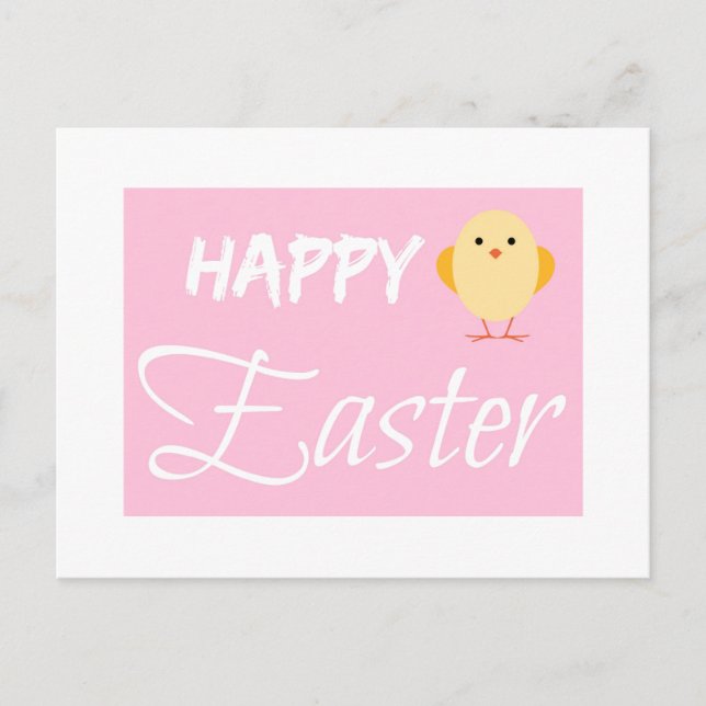 Postal Festiva Feliz Pascua Pequeña Chica Blanca (Anverso)