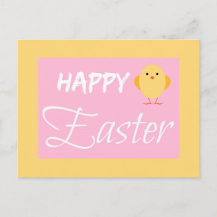 Postal Festiva Feliz Pascua, pequeño amarillo