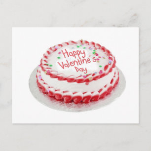 Postal Festiva Feliz pastel de San Valentín