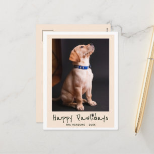 Postal Festiva Feliz Pawlidays Foto Divertida de Mascota con Jueg