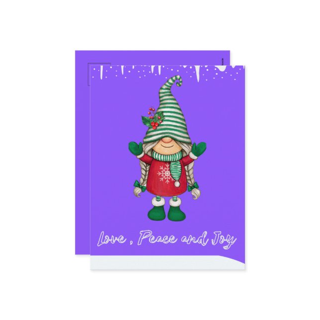 Postal Festiva Feliz post navideño de amigo de Santa María (Anverso/Reverso In Situ)