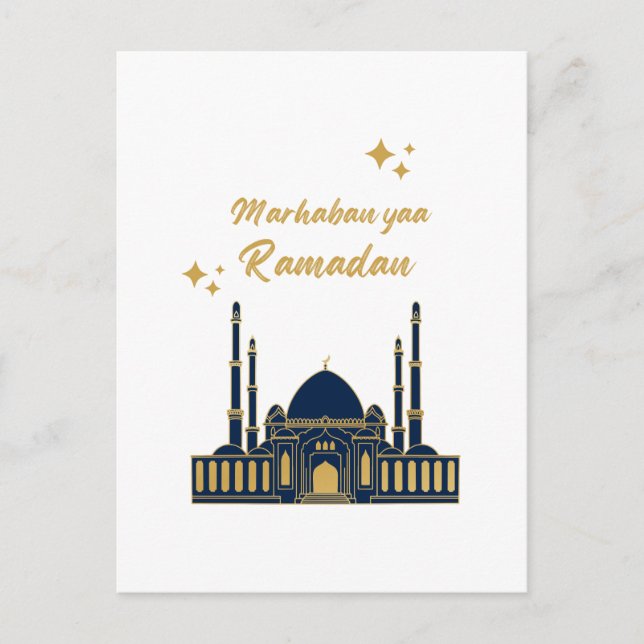 Postal Festiva Feliz Ramadan Kareem -Citas de Eid Mubarak (Anverso)