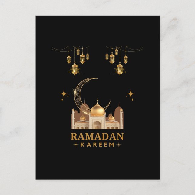 Postal Festiva Feliz Ramadan Kareem -Saludos de Eid Mubarak (Anverso)