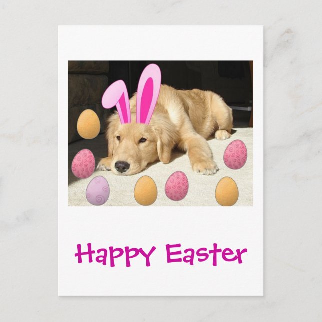 Postal Festiva Feliz recuperación de oro de Pascua (Anverso)