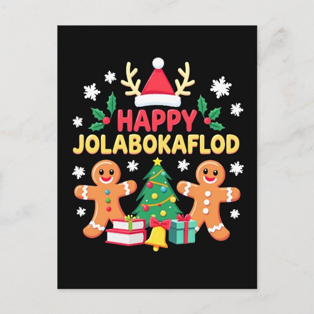 Postal Festiva Feliz regalo de celebración de la familia Jolaboka (Anverso)