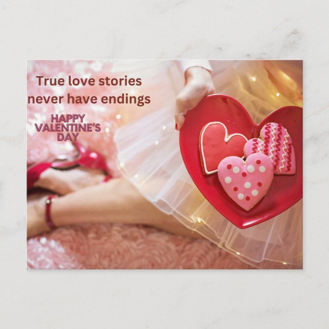 Postal Festiva Feliz regalo de San Valentín para ella (Anverso)