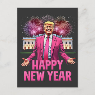 Postal Festiva Feliz resolución de Trump para la víspera de año n