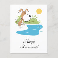 Feliz retiro Caricatura Perro Puppy Pescador Anglo