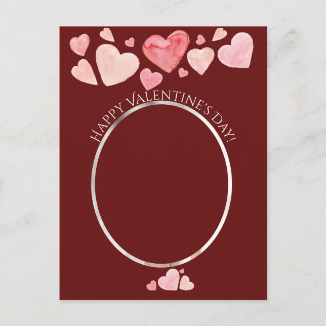 Postal Festiva Feliz retrato fotográfico del día de San Valentín  (Anverso)