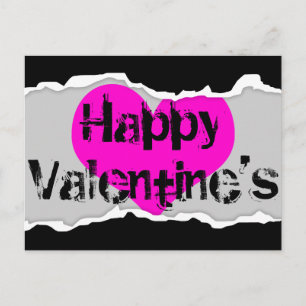 Postal Festiva Feliz San Valentín (periódico roto)