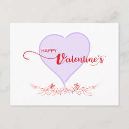 Postal Festiva Feliz San Valentín-Púrpura-Swirls