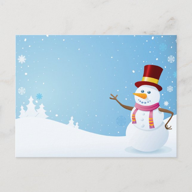 Postal Festiva Feliz Snowman (Anverso)