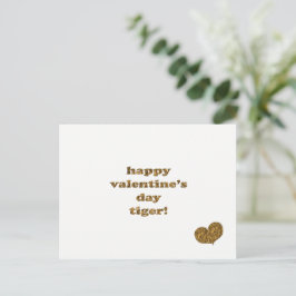 Postal Festiva ¡Feliz tigre de San Valentín! Tipógrafo de impresi