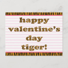 Postal Festiva ¡Feliz tigre de San Valentín! Tiras y tigre de imp