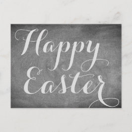 Postal Festiva Feliz tipografía de tablero blanco negro de Pascua