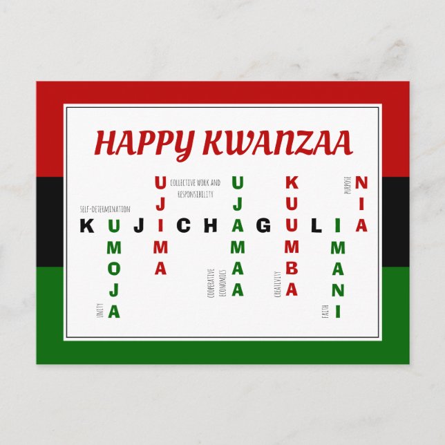 Postal Festiva Feliz travesura de Kwanzaa (Anverso)